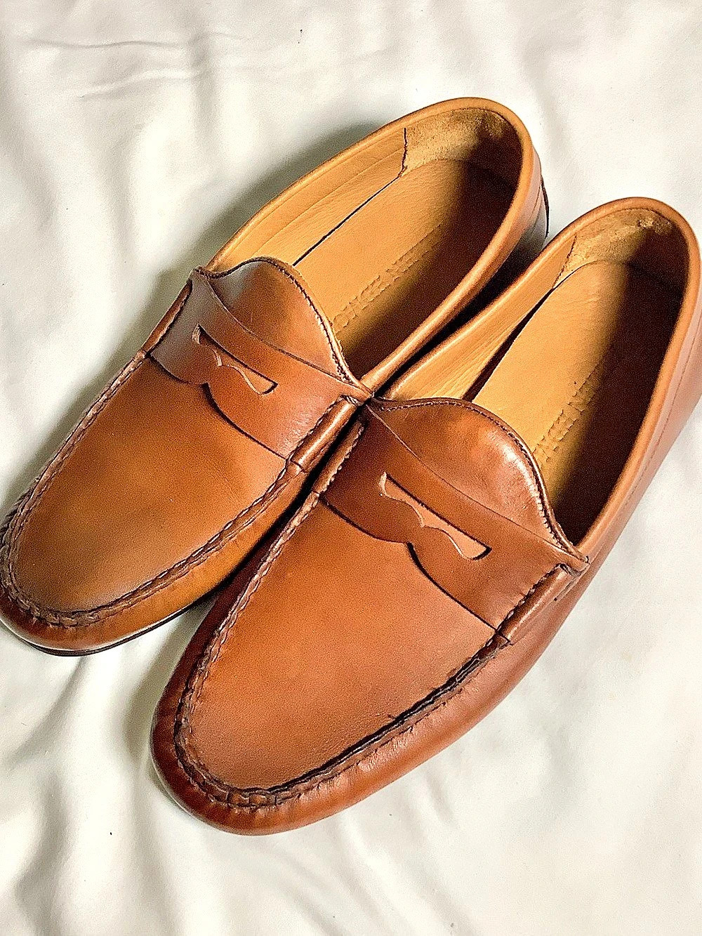 Allen Edmonds Supersport Walnut Leather Penny Loafers  Sz 8D